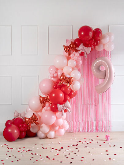 Foil Balloons Garland Bows 25.5 X 25 Cm Red 1 Pack 5 Pcs