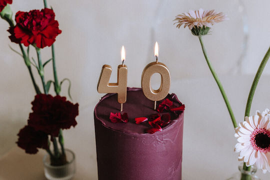 Candle Gold "8" 4.5 cm Height