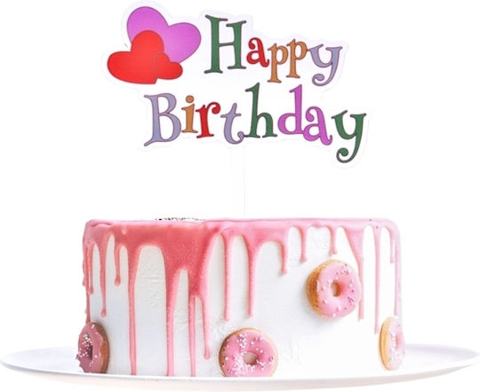 Cake Land Happy Birthday Cake Topper Colorful Acrylic