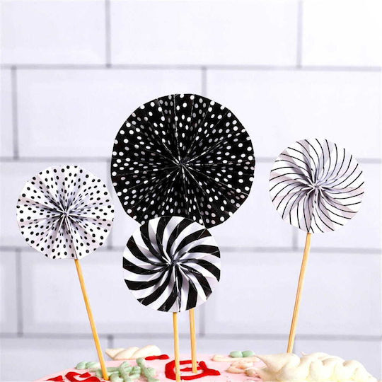 Cake Land Топери За Торта Черни Розетки 4 Бройки Топер