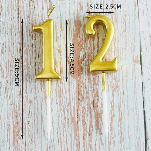 Geburtstagskerzen Nummer 7 Gold 4,5cm