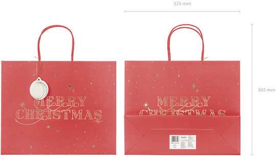 Balloon Paper Christmas Bag for Gift Red 32.5x11.5x26.5cm.