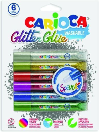 Carioca Lipici Glitter Multicolor 10.5ml Set 6buc