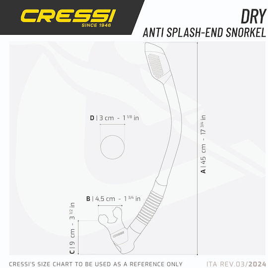 Cressi Dry Snorkel Black Red Αναπνευστήρας