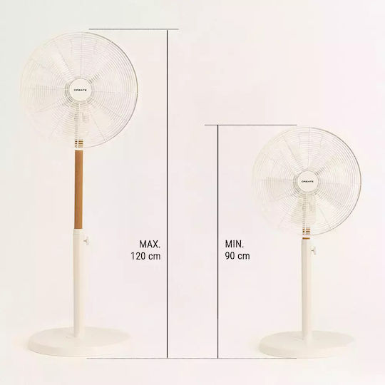 Create Ανεμιστήρας Ορθοστάτης 50W Διαμέτρου 40cm Λευκός