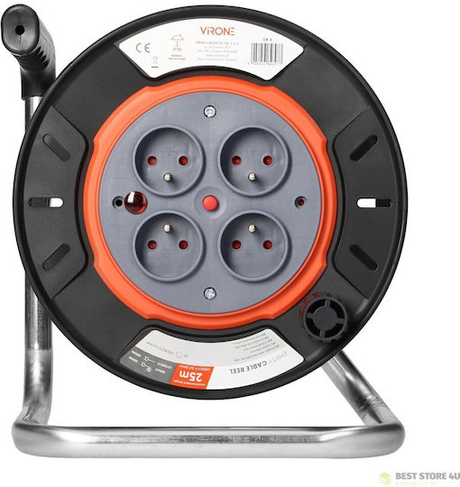 Orno Cablu de prelungire cu cablu de 25m Diametru 3 x 1mm² Neagră