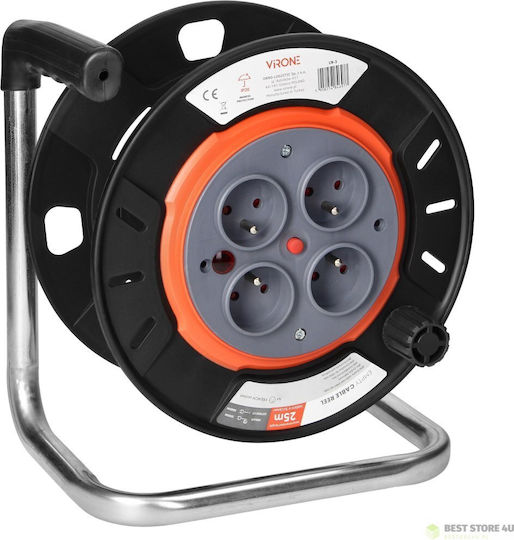 Orno Cablu de prelungire cu cablu de 25m Diametru 3 x 1mm² Neagră