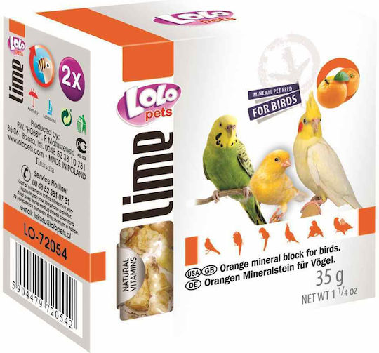 Lolo Pets Πέτρα Ασβεστίου Πορτοκάλι Όλα Πτηνά 35gr