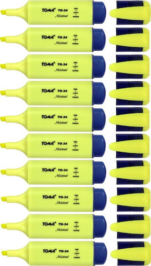 Toma Highlighters Yellow 10pcs