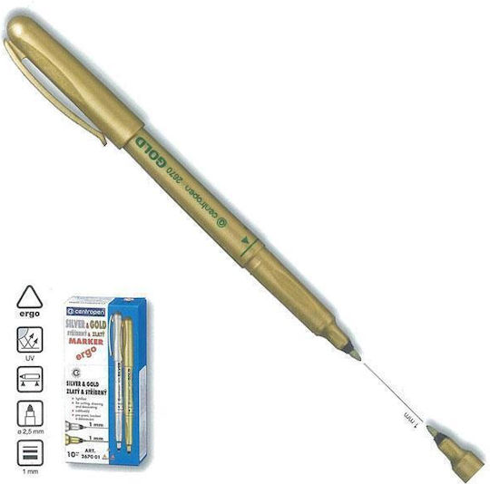 Centropen Ανεξίτηλοι Μαρκαδόροι Gold Σετ 10τμχ