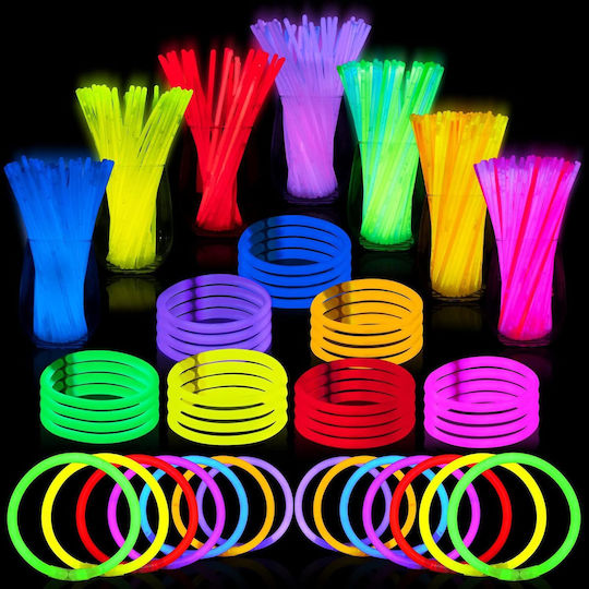 Fluorescent Glow Sticks Idelstore Size 20 X 0.5 Cm Includes 100 Pieces In 8 Different Colors Water Resistant Battery Life 10-14 Hours Perfect Parties Clubs Weddings Birthdays Concerts