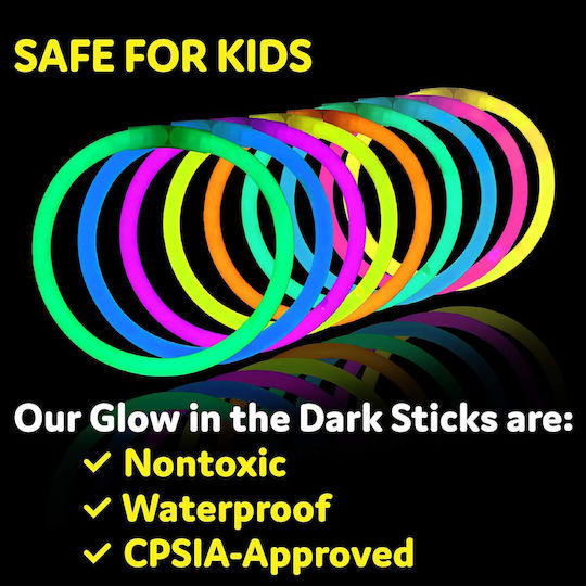 Fluorescent Glow Sticks Idelstore Size 20 X 0.5 Cm Includes 100 Pieces In 8 Different Colors Water Resistant Battery Life 10-14 Hours Perfect Parties Clubs Weddings Birthdays Concerts