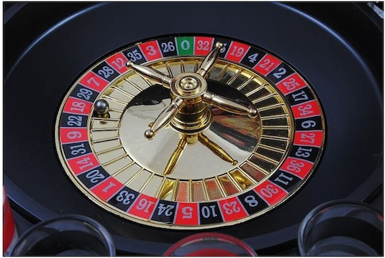 Idealstore Roulette Game Big Time Player Dimensions 6.5 X 4.8 Cm Equipped 16 Colored Numbered Shot Glasses Two Metal Balls Perfect Traditional Parties
