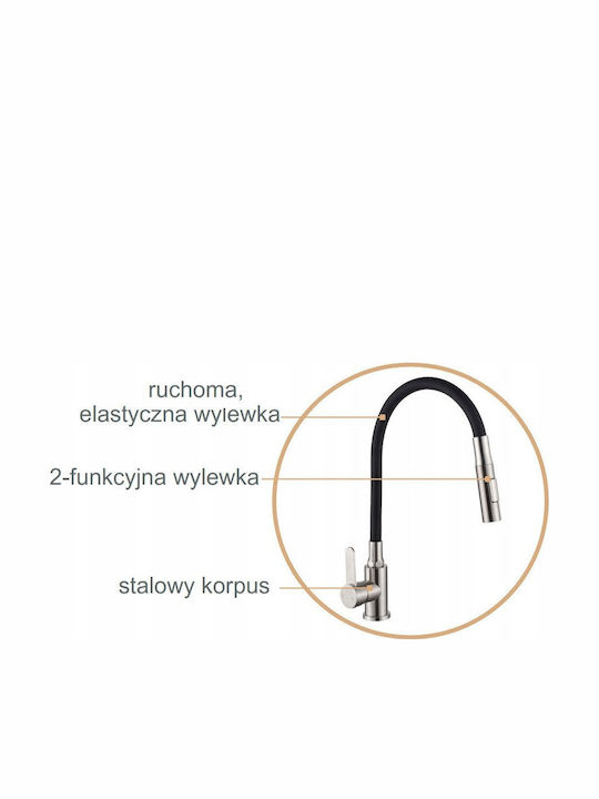 Invena Kitchen Faucet Counter Black