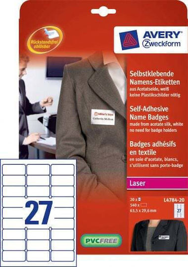 Avery Selbstklebende A4-Etiketten 63.5x29.6mm
