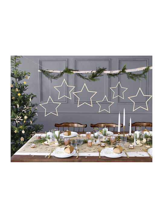 PartyDeco Weihnachtlich Tischtuch Läufer Weiß L250xB50cm.