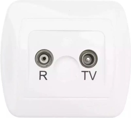 Kontakt-Simon TV and Radio Antenna Socket Basic in White color AA10 11