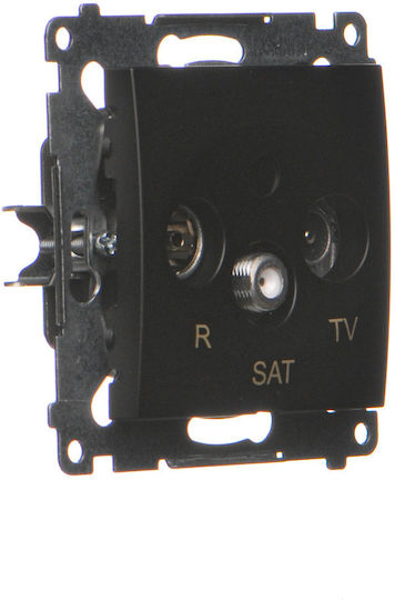 Kontakt-Simon TV-Antenna Socket Terminal in Black Colour DASK.01/49