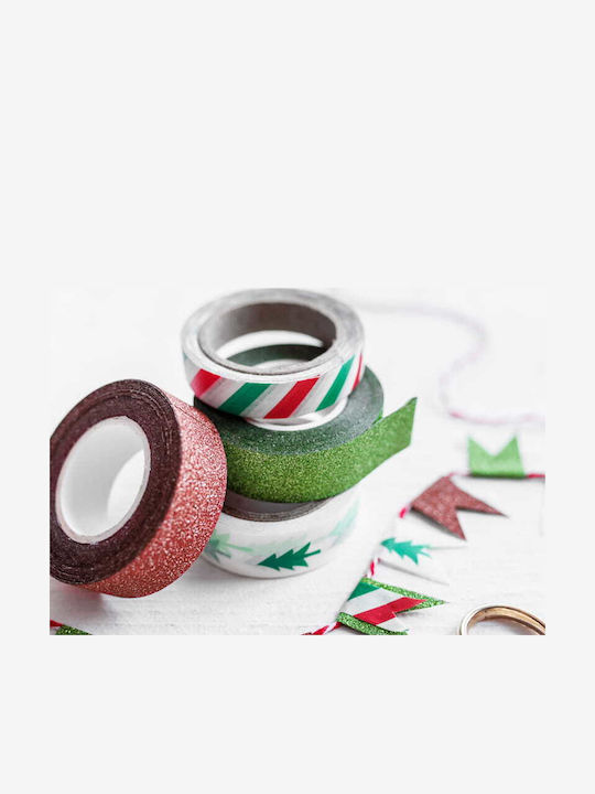 XMASfest Χριστουγεννιάτικη Κορδέλα Υφασμάτινη Πολύχρωμη 1000cm 4τμχ
