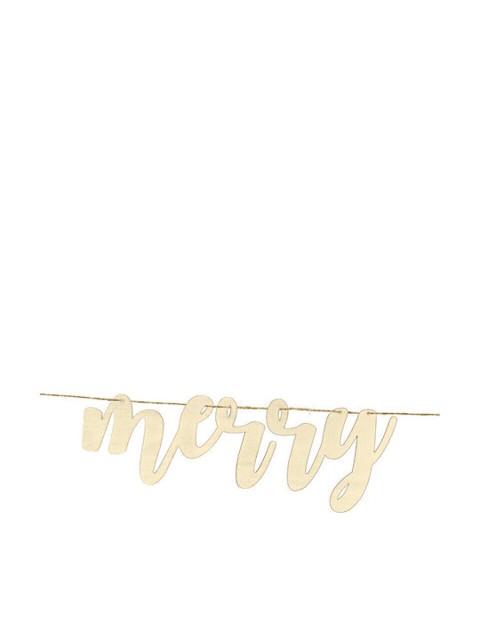 Merry Christmas Christmas Garland Gold 87x17cm 1pc