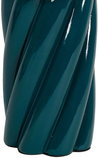 Ostaria Ceramic Table Lamp for Socket E27 with White Shade and Blue Base
