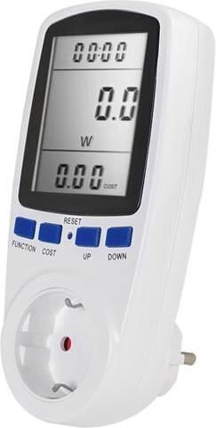 Energy Meter Socket Digital Display 220-240v 50-60hz White