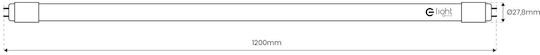 Eco Light LED-Lampe 18W Röhrenform 120εκ. für Fassung G13 und Form T8 Kühles Weiß 1850lm