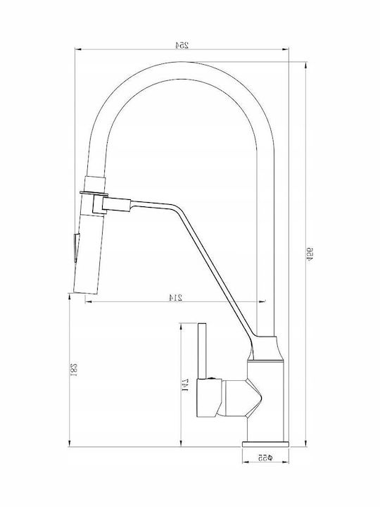 Invena Kitchen Faucet Counter White