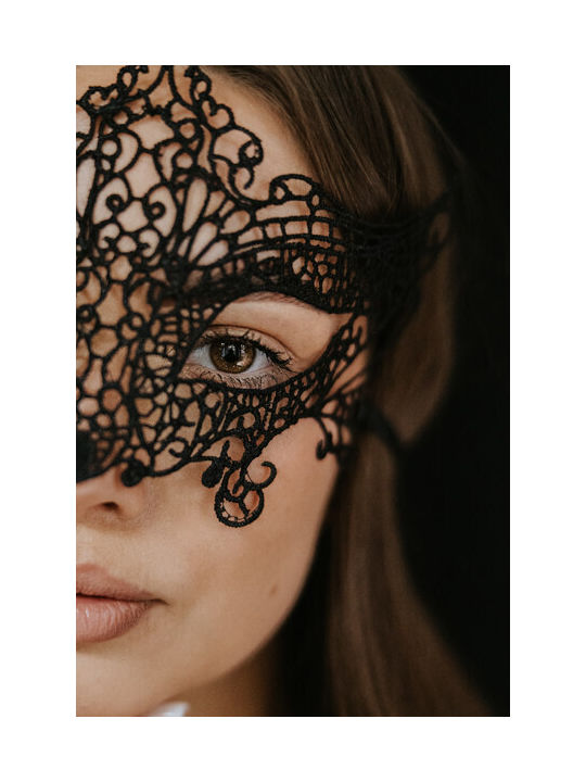 Carnival Lace Mask Black 20 x 11 Cm