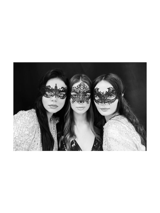 Carnival Lace Mask Black 20 x 11 Cm