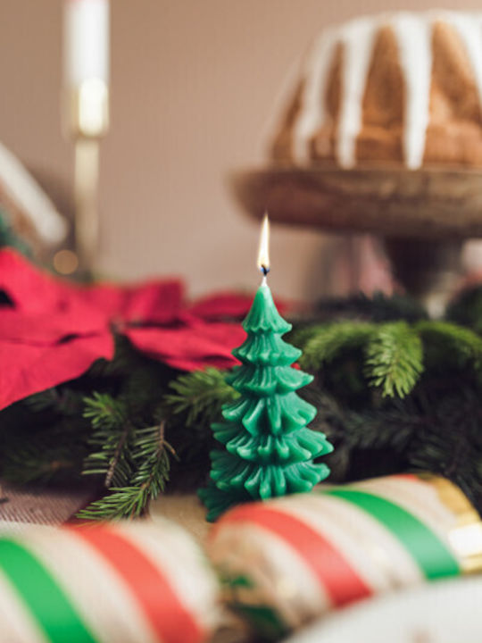 PartyDeco Χριστоулгенски свещи и свещници Свещ Зелен