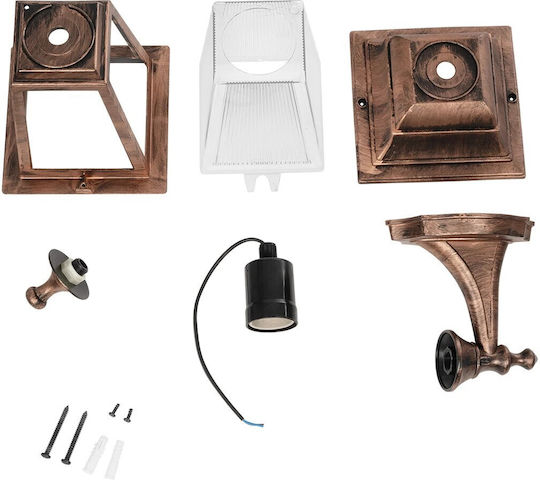GloboStar Solme Wall-Mounted Outdoor Lantern E27 IP44 15x35x35cm