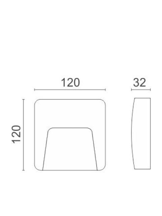 Spot Light Επιτοίχια Εξωτερική Πλαφονιέρα LED IP65 3W με Ρυθμιζόμενο Λευκό Φως