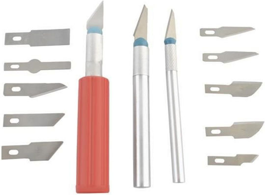 Set Cuțite de Modelare Idealstore Include 3 Mânere Diferite 13 Lame Diverse Dimensiuni Forme Ambalate Într-o Cutie cu Bandă Magnetică Perfect pentru Decupaj Sarcini Delicate de Modelare
