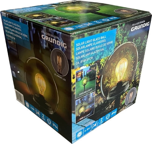 Grundig Spiked Solar Light Ball with Warm White Light IP44 22cmx21cmx21cmcm