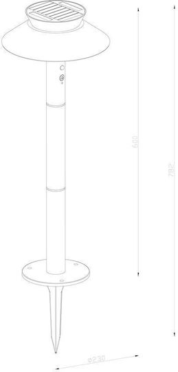 Nordlux Lampă Solară pardoseală Coloană 5W 400lm cu Alb Cald Lumină 3000K IP44 23cmx60cmcm