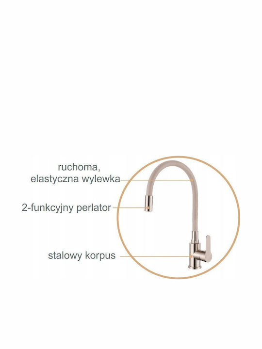 Invena Kitchen Faucet Counter Inox Black