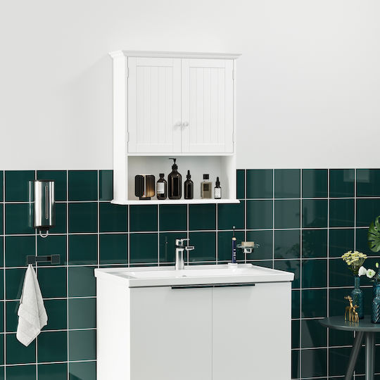 Kleankin Bathroom Cabinet Laundry L60xW20xH70.5cm White