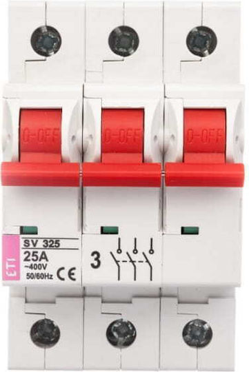 ETI 3-Poles Panel Push Switch 25A
