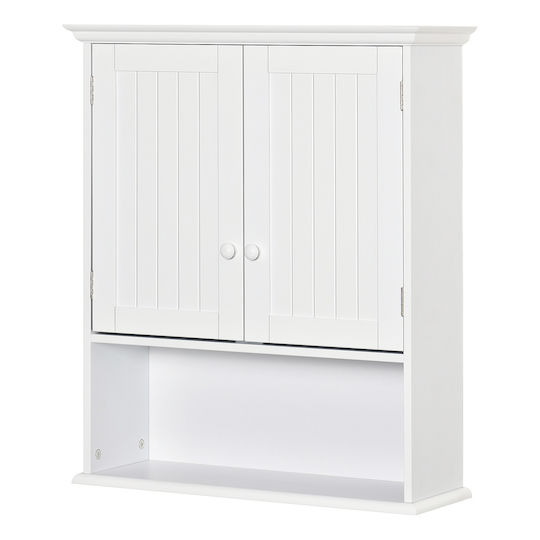 Kleankin Bathroom Cabinet Laundry L60xW20xH70.5cm White