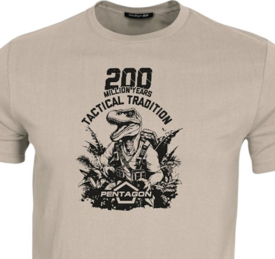 Pentagon T-rex T-shirt - Short Sleeve, Everyday Use, 04-beige-khaki