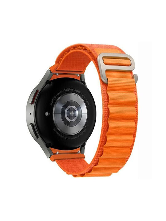 Kalebol Λουράκι Υφασμάτινο Πορτοκαλί (Galaxy Watch4/5/6/7/FE/4 Classic/6 Classic/5 Pro)