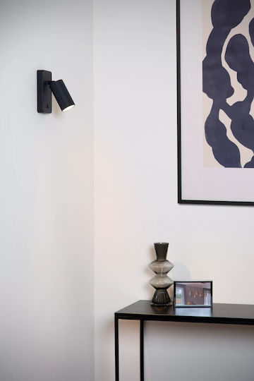 Lucide Lightning Modern Lamp Wall with Socket GU10 and Switch Black