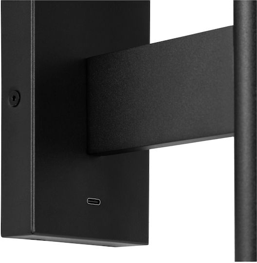Lucide Lightning Finan Lamp Wall with USB Port Black