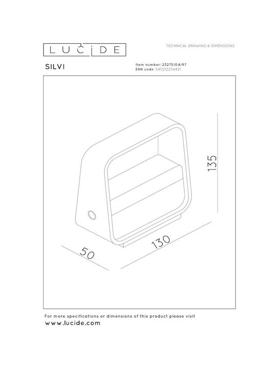 Lucide Lightning Silvi Осветително тяло За стена Оранжев 3см.