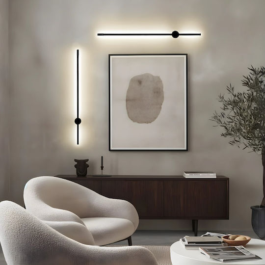 Led7 Модерно Светлинно За Стена с Интегриран LED и Неутрално Бяло Светлина Черно 9.5x9.5см