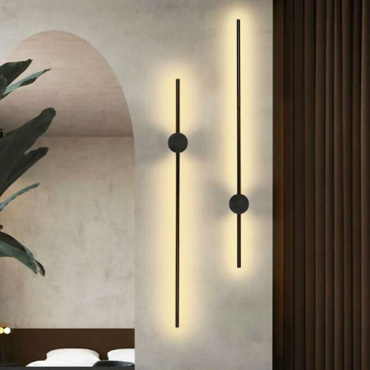 Atman Modern Black Wall Light with Switch 100x10x10 cm