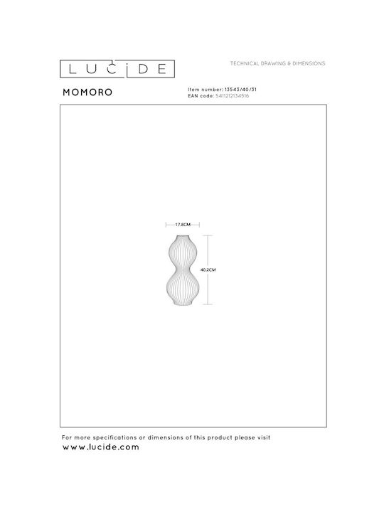 Lucide Lightning Decorative Lamp with Socket for Bulb E14 White