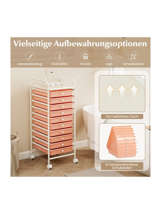 Metallic Chest of Drawers with 10 Drawers Multicolored 37x30x86cm