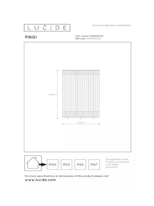 Lucide Lightning Pingi Декоративна Лампа Кафяв